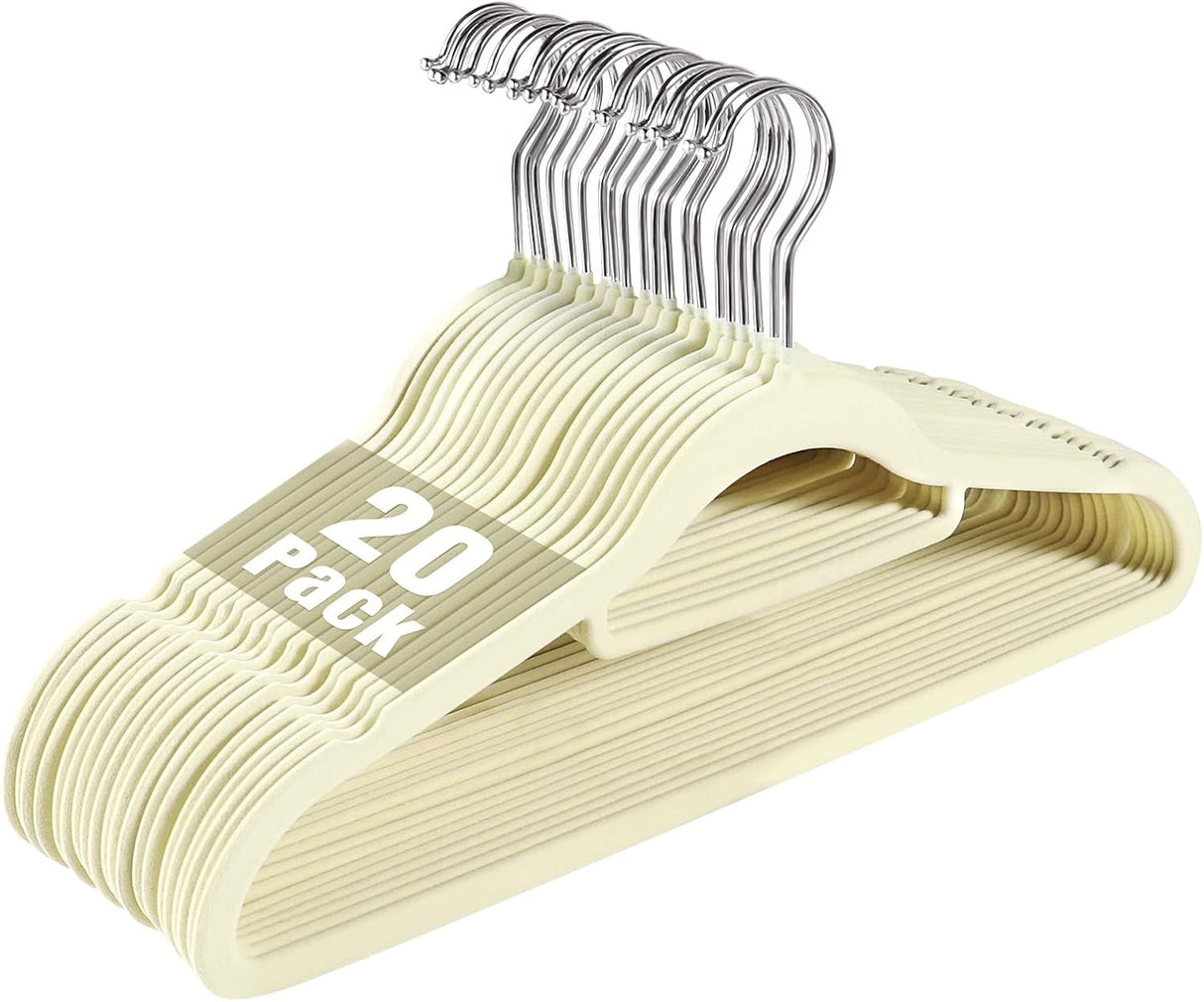 Premium Velvet Hangers (20 Pack) Heavy Duty,  Non-Slip Felt Hanger