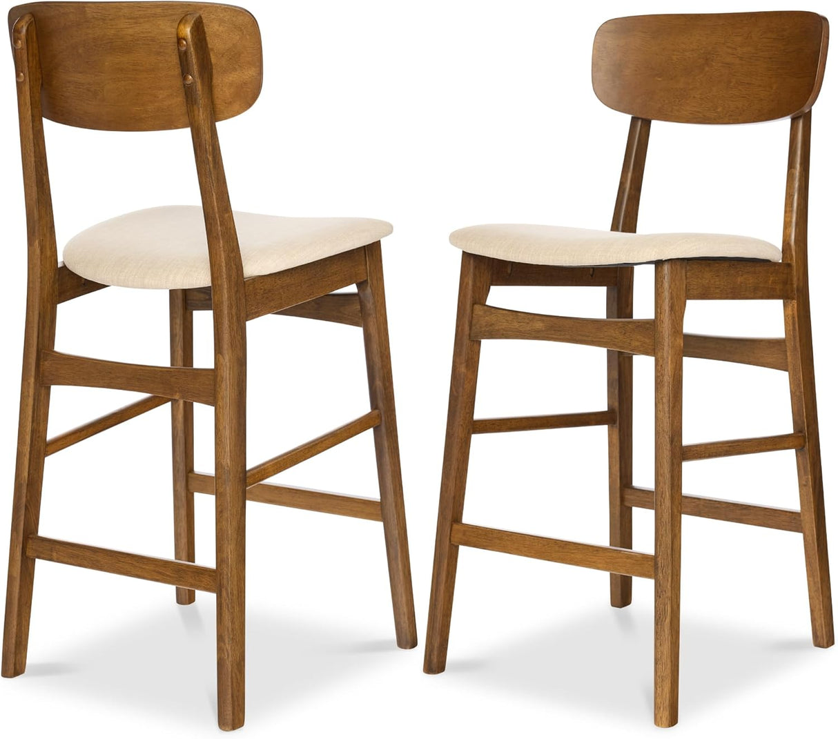 Best Choice Products Bar Stool Set of 2 - Walnut/Cream