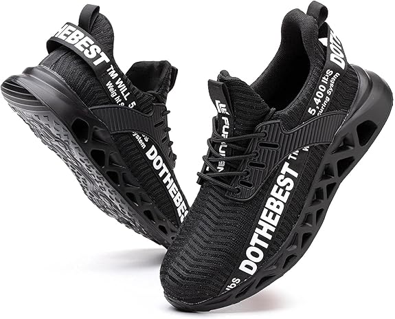 Furuian Steel Toe Sneakers for Men Women Lightweight Safety Shoes Comfortable Puncture Proof Slip On Indestructible Work Shoes Size: 8M/9.5W