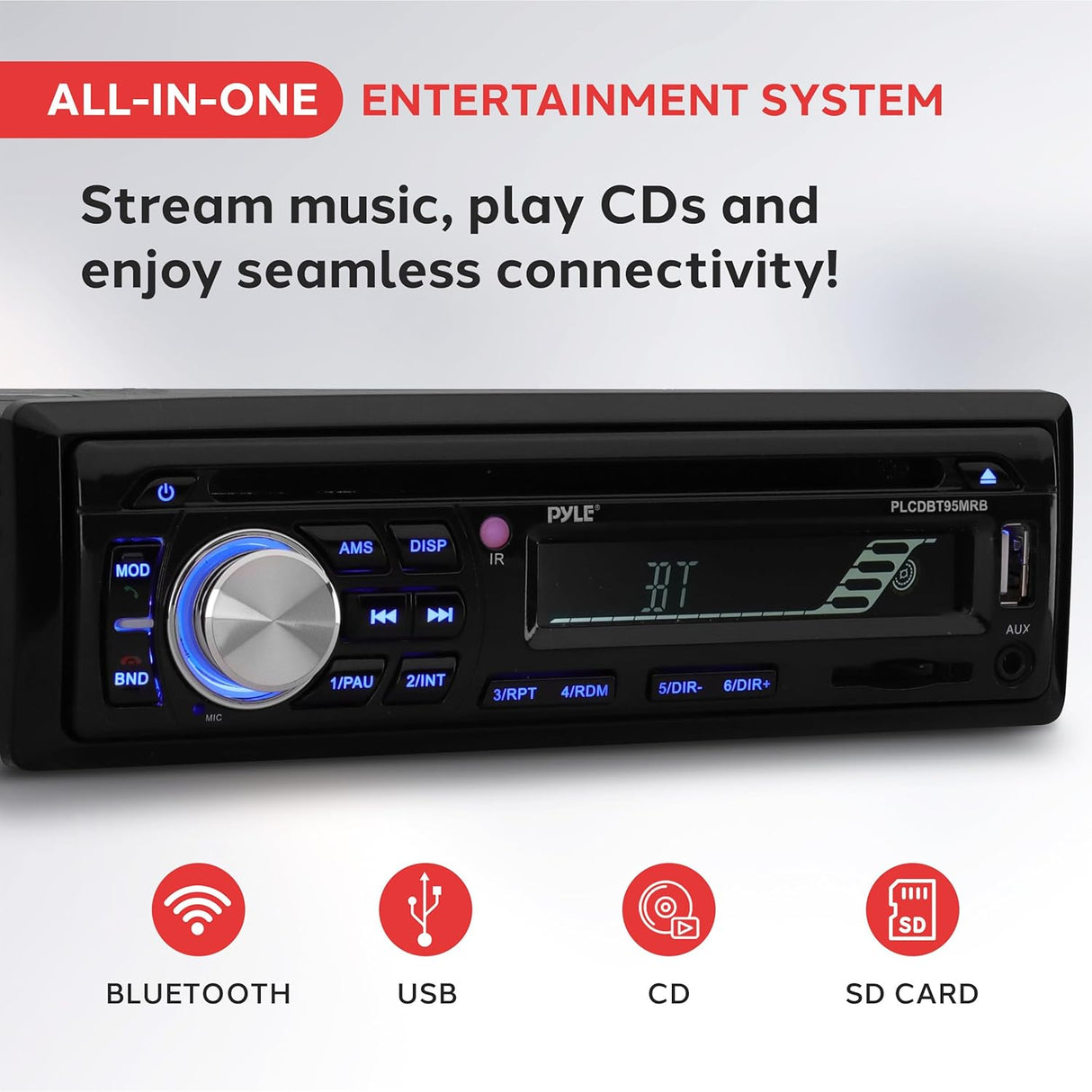 Pyle Wireless Bluetooth Marine Audio Stereo - Kit