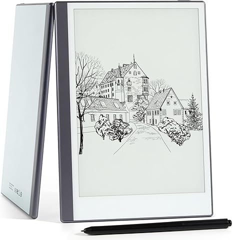 Android E-Ink ePaper Tablet, Paperwhite eBook Reader Digital Notebook for Note Taking, Drawing Paper White Graphics Notepad with Stylus and Case, Cloud Sync and Screen Casting - Model Mini 9.7" Silver