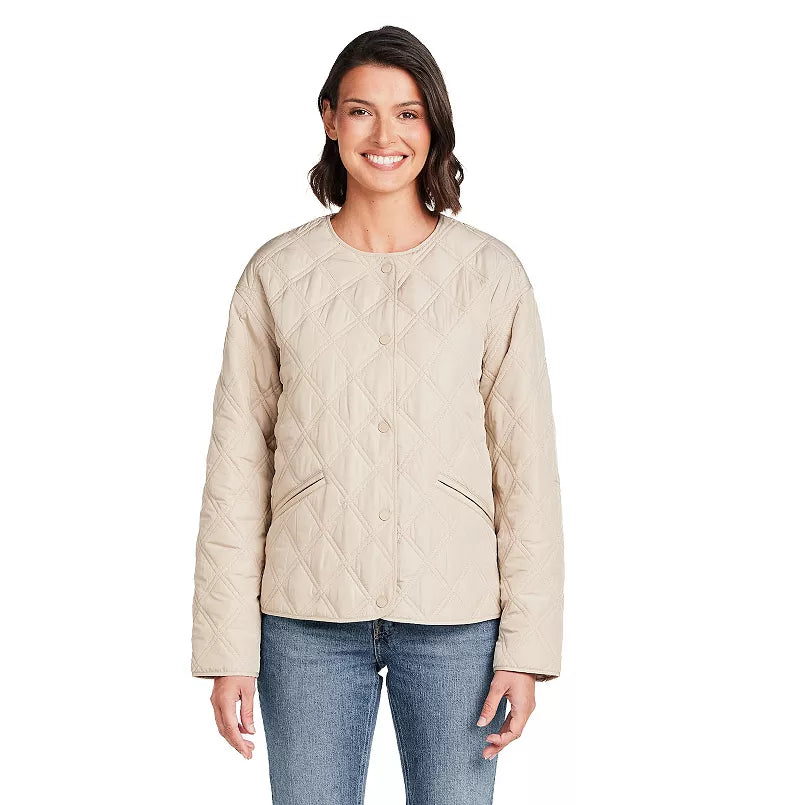 WEATHERPROOF Women's Weathercast Collarless Quilted Jacket SM