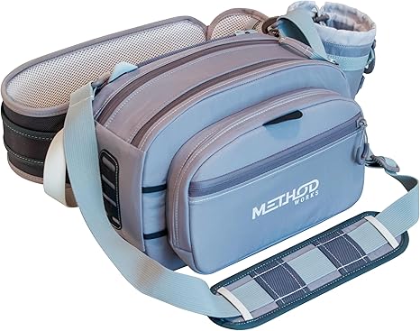 Method Works Fishing Sliding 9L Fly Fishing Waist Pack - Modular Lumbar Pack with Net Holster, Magnetic Quick-Access Pockets, Adjustable Belt & Shoulder Strap, Water-Resistant Fly Fishing Bag