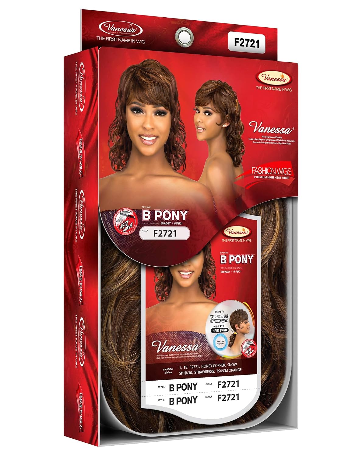 Vanessa Fashion Wigs Medium Length Wavy Style Heatwave Synthetic Wigs - B PONY (1)