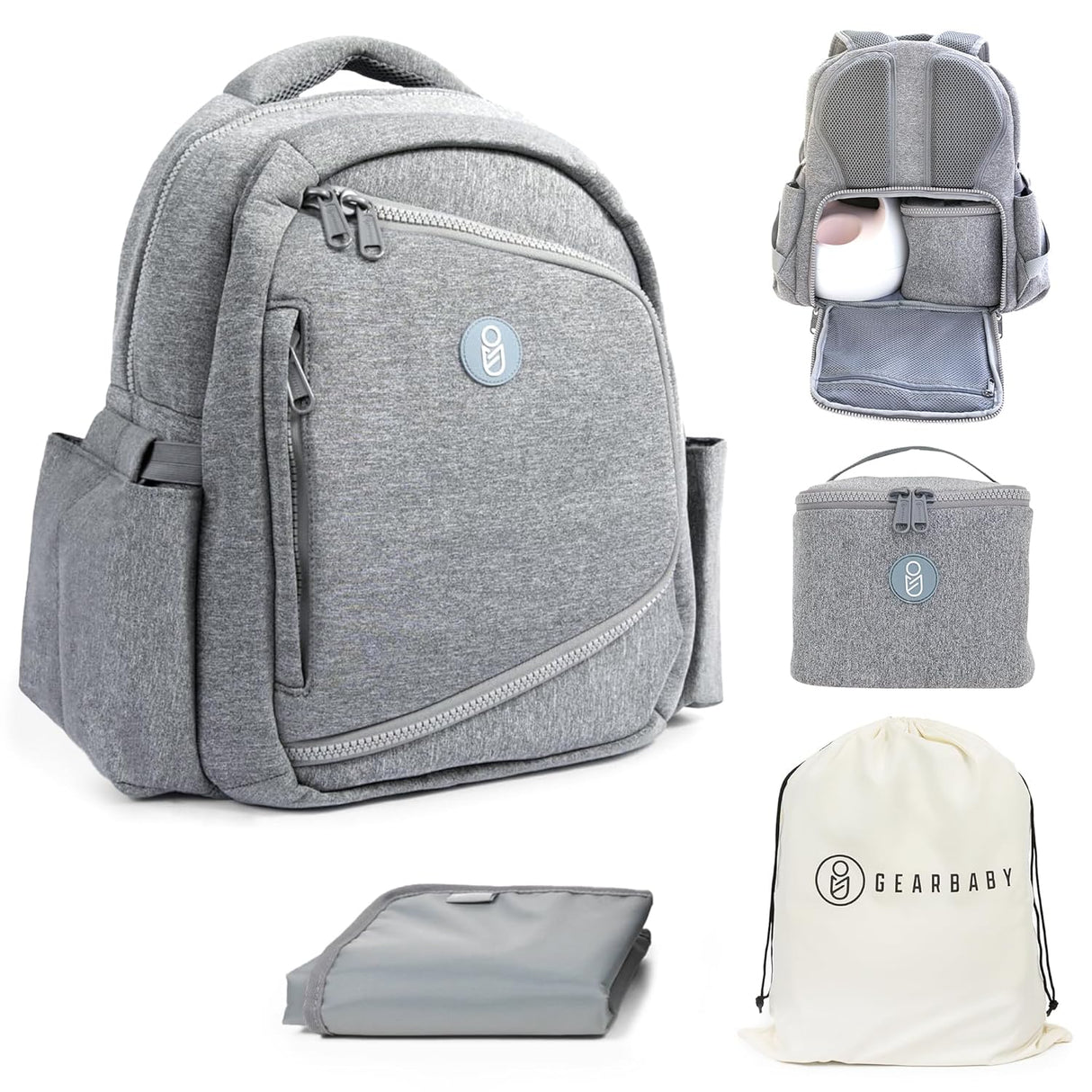 GEARBABY Breast Pump & Diaper bag GREY