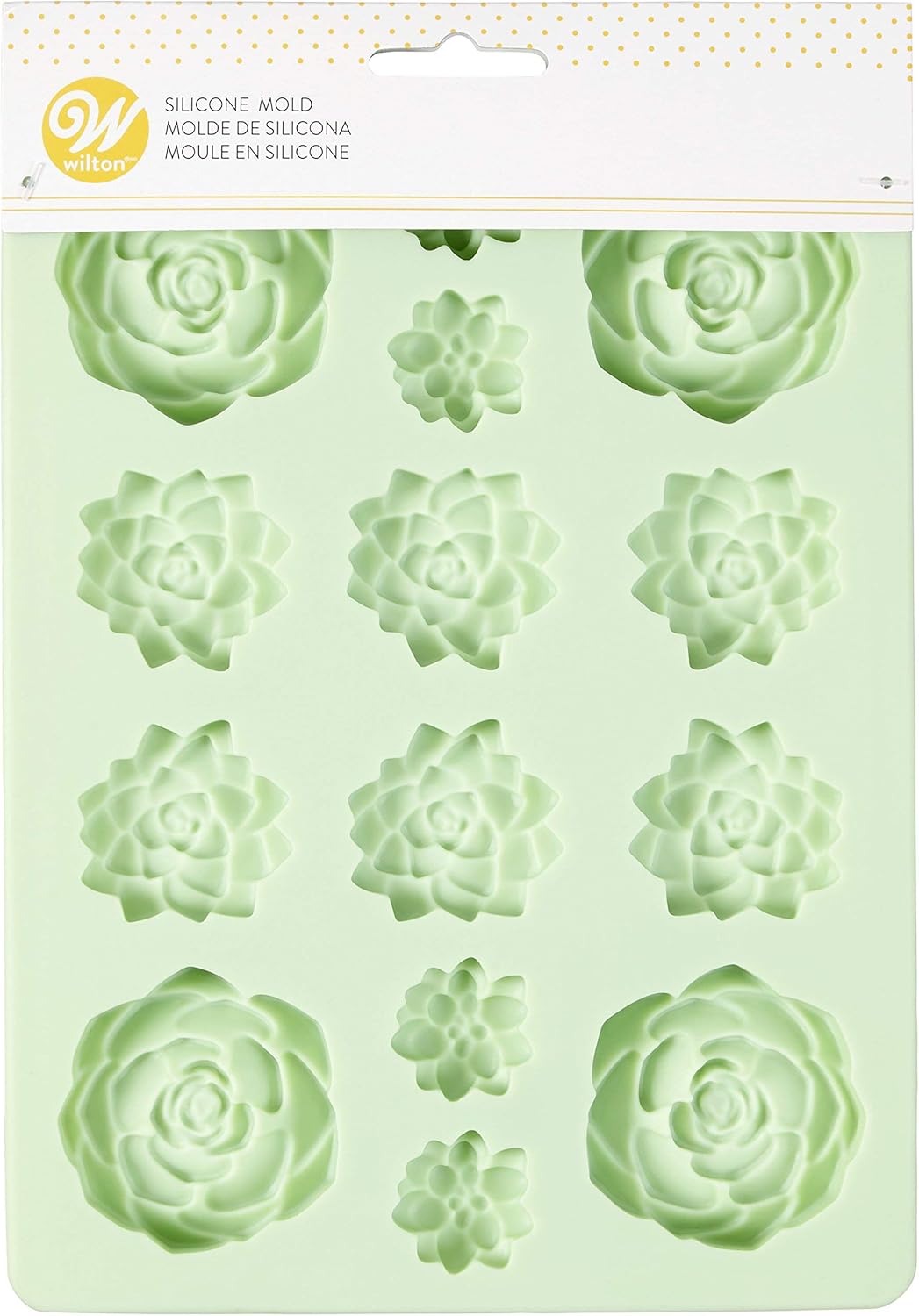 Wilton Succulents Candy Mould, Silicone, Mint, 14 Holes