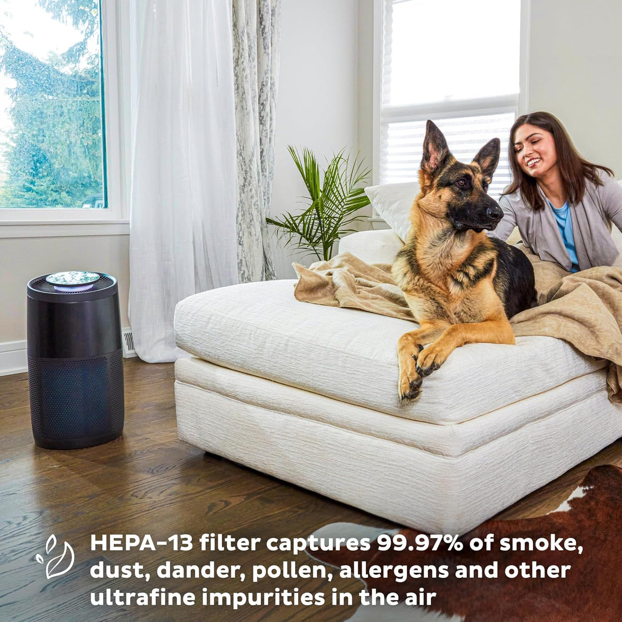 Instant HEPA Quiet Air Purifier , with Plasma Ion Technology Living Room AP300 (Color - Charcoal)