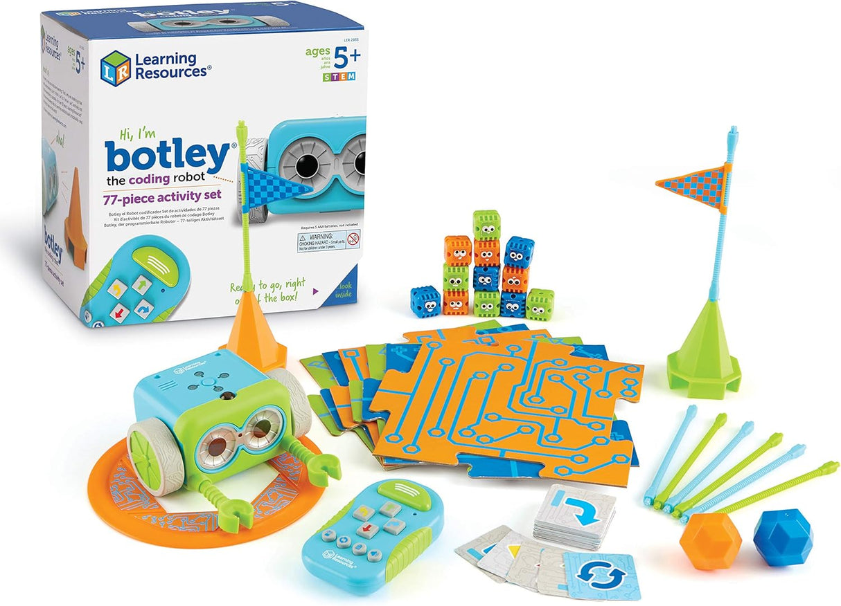 Learning Resources Botley The Coding Robot Activity Set - 77 Pieces, Ages 5+, Screen-Free Coding Robots for Kids, STEM Toys for Kids, Programming for Kids, for Kids