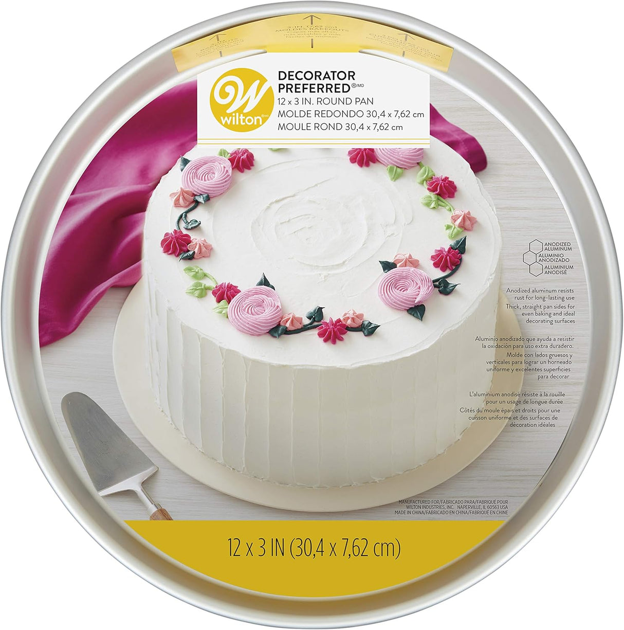 Wilton Decorator Preferred Aluminum Round Cake Pan, 12-inch x 3-inch