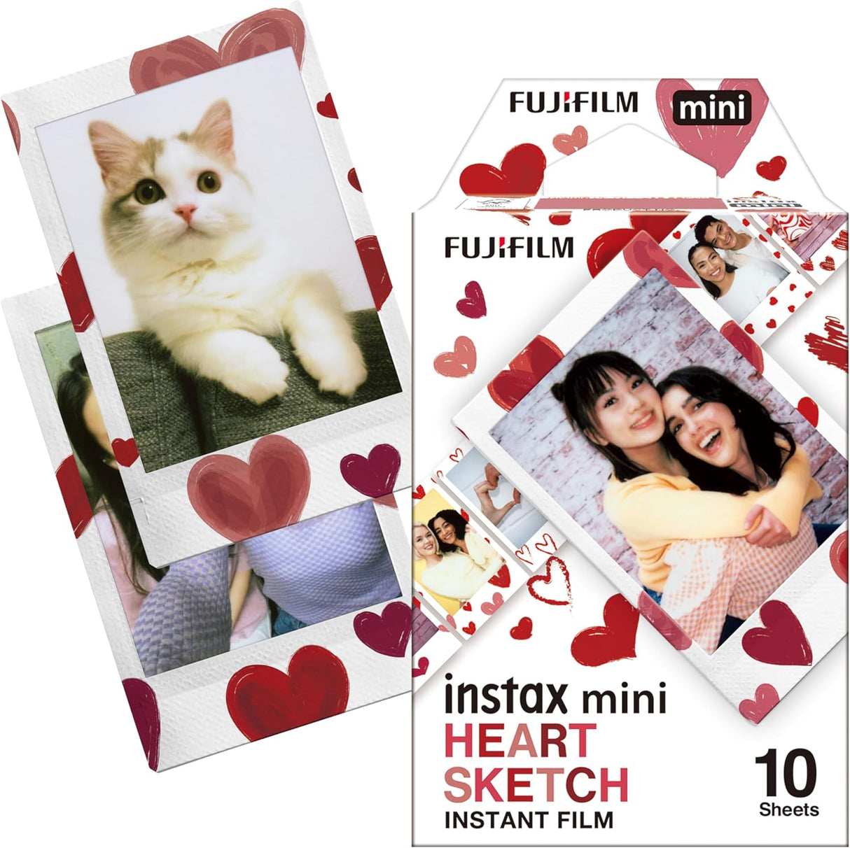 FUJIFILM Instax Mini Heart Sketch Film - 10 Exposures