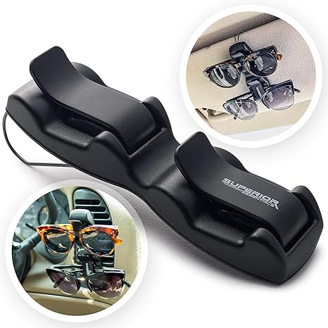Sunglass Holder for Car Visor Clip - Sun-Glasses Holder and Ticket Card Clips - Car Visor Accessories - Luxury Eyeglass Car (Copy)