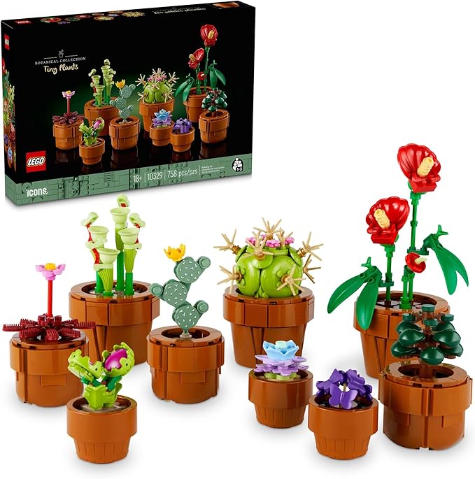 LEGO Botanicals Tiny Plants - Artificial, Fake Indoor Plant Building Set for Home, Kitchen, Desk Decoration, Adults Ages 18+ - 10329