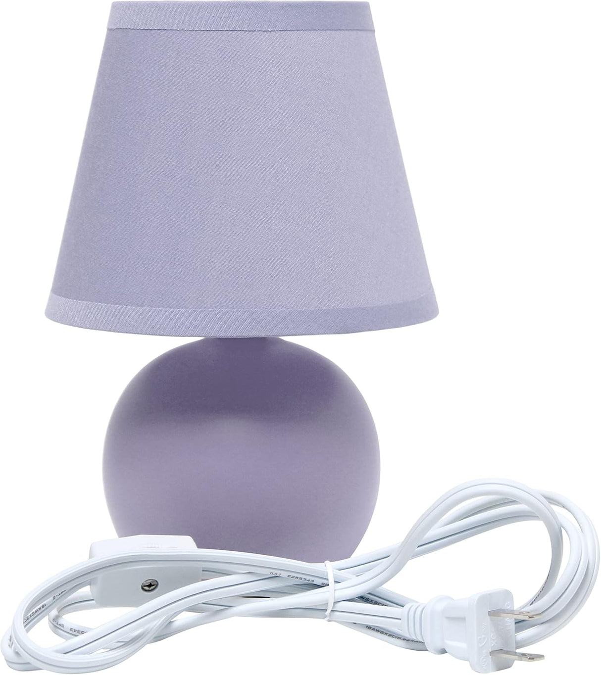 Simple Designs LT2008-PRP-2PK Mini Ceramic Globe Table Lamp Set, Purple