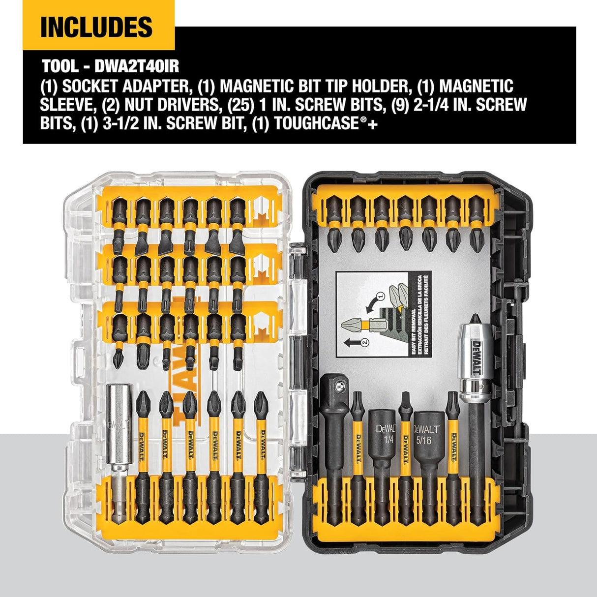 DEWALT Screwdriver Bit Set, 40 Pcs (DWA2T40IR)