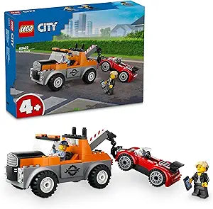 LEGO City Tow Truck and Sports Car Repair Building Set, Kids Gift Idea with 2 Minifigures and Accessories Including a Cochlear Implant, Pretend Play Tow Truck Toy for Boys & Girls Ages 4 and Up, 60435(New Open Box)