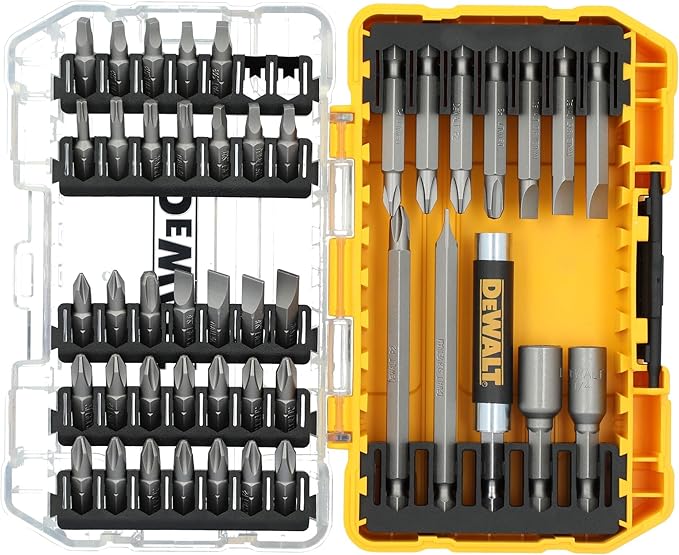 DEWALT Screwdriver Bit Set with Tough Case, 45-Piece (DW2166), Grey/Silver Screwdriving Set with Tough Case