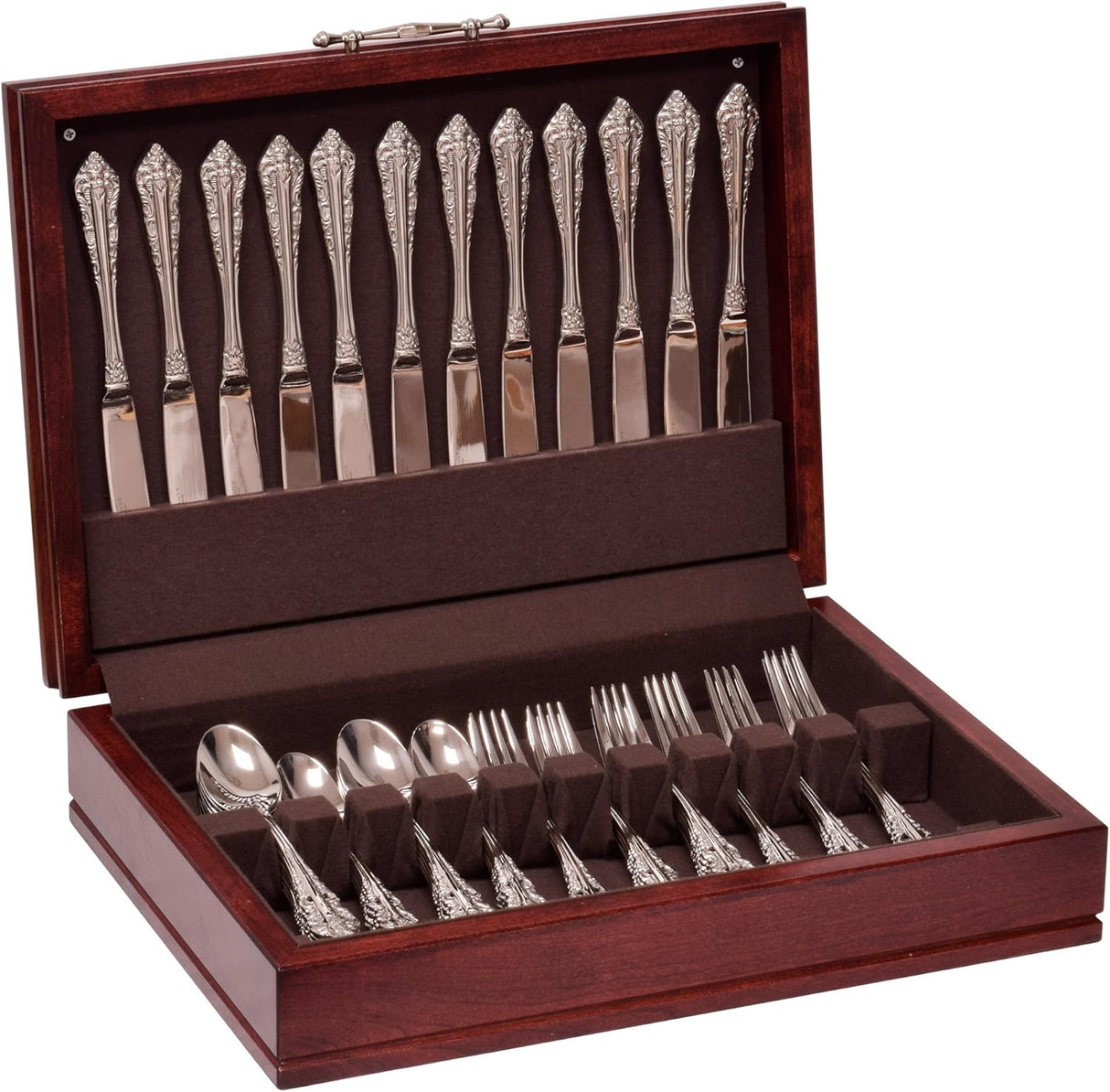 Silver/Flatware Chest; Solid Cherry (Rich Mahogany on Solid Cherry) (Chest Only)