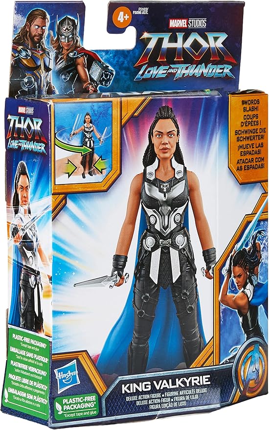 Marvel Studios' Thor: Love and Thunder King Valkyrie Toy, 6-Inch-Scale Deluxe Action Figure with Action Feature, Toys for Kids Ages 4 and Up