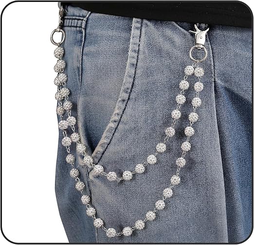 DRUNZ White W DOTS WALLET CHAIN DZ130