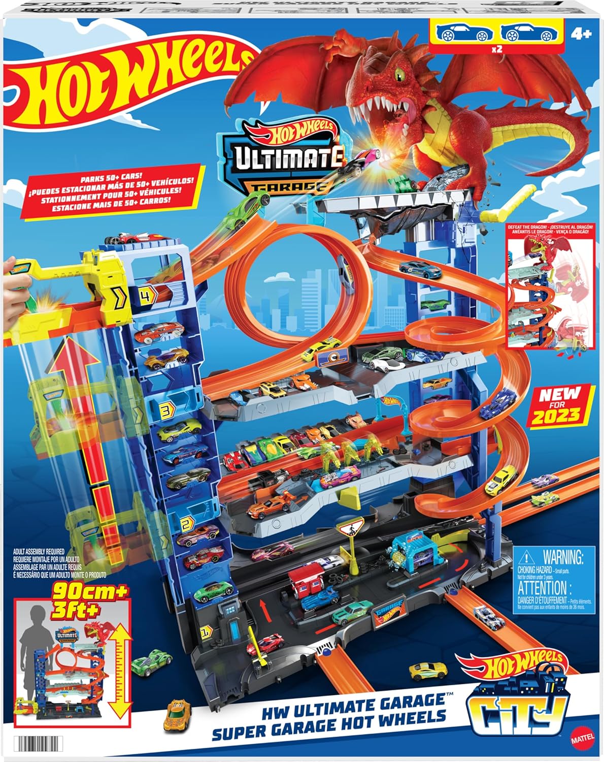HOT WHEELS City Ultimate Garage Playset With Car Eating Dragon
