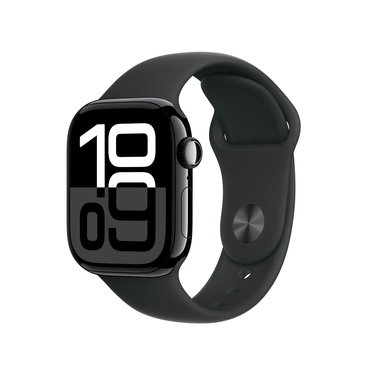 Apple Watch Series 10 GPS + Cellular 42mm Jet Black Aluminum Case with Black Sport Band - M/L