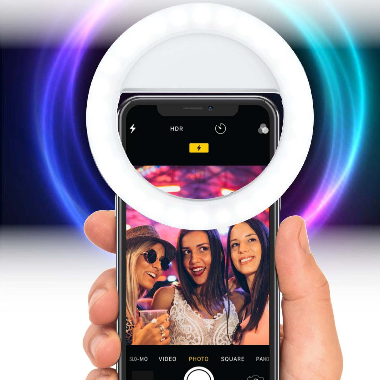 Bower Clip-On Selfie LED Ring Light/Rechargeable (WA-RGB250)