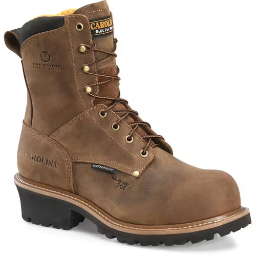 (11.5 D)Men's Carolina Poplar WP Safety Loggers - Brown