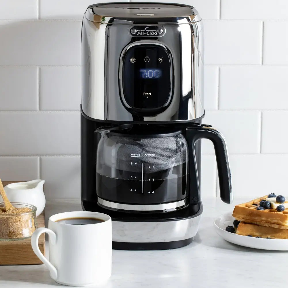 ALL-CLAD- 8 Cup Coffee Maker, Touchscreen, Stainless Steel, Aroma function