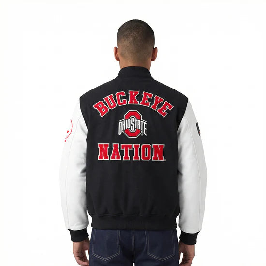 Ohio State University Classic Men's Wool Varsity Jacket - Black/White - XL