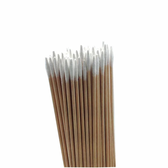 AMERICAN RECORDER Pointed Tip Cotton Swab on 3" Wooden Stick | 100