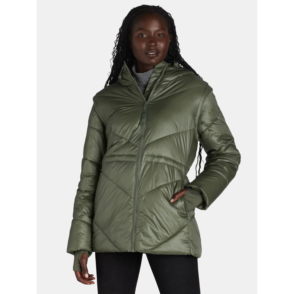 Green Ozark Trail Women’s and Women’s Plus Convertible Puffer Jacket Size:  XS (0-2)
