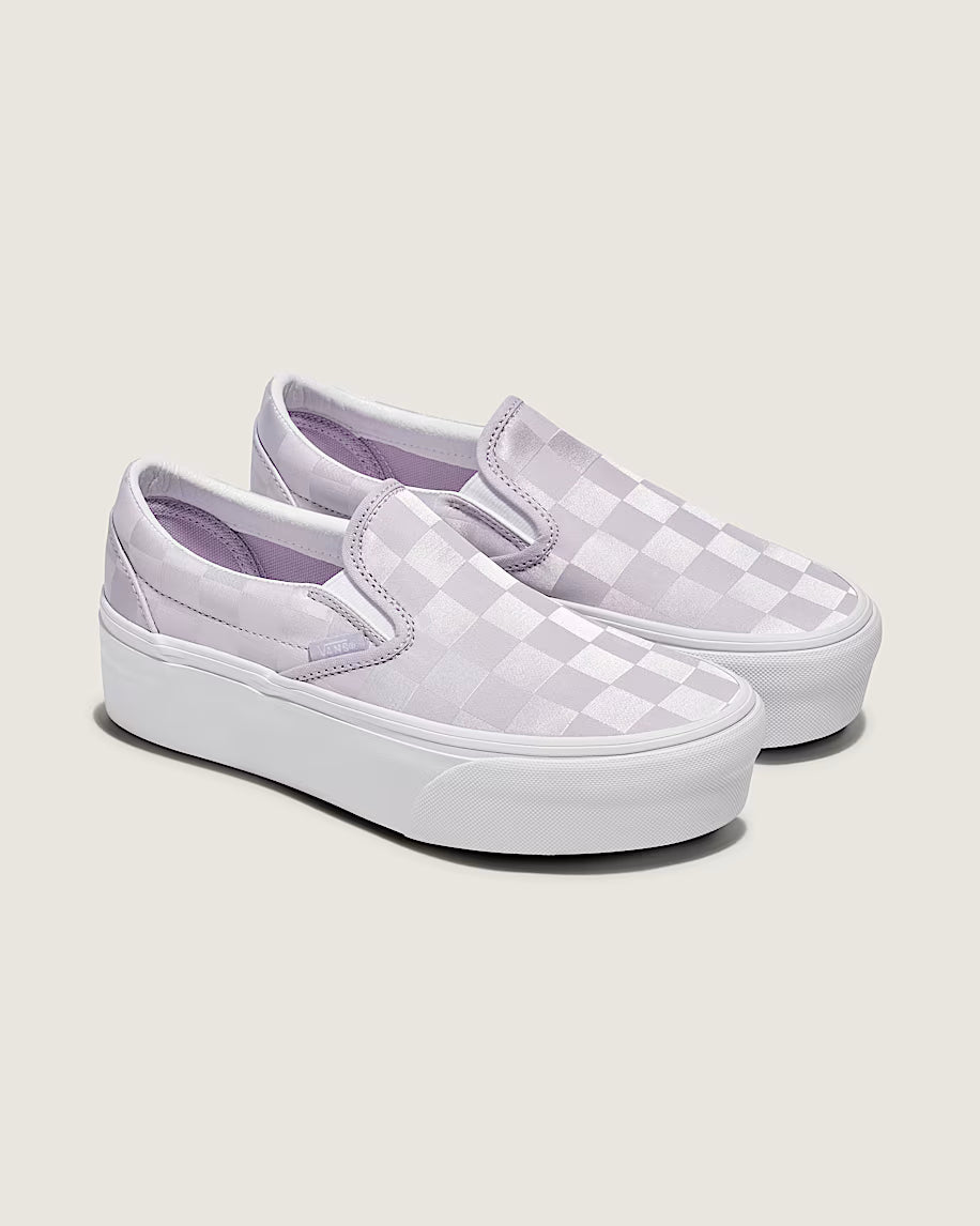Classic Slip-On Stackform Checkerboard Shoe Size W5