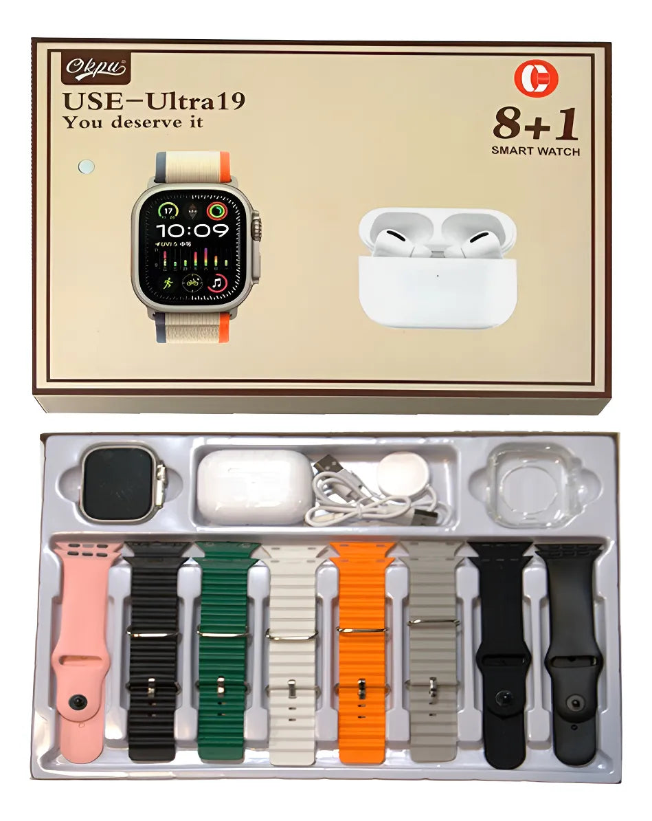 Ultra Earphone Smartwatch, Case 7 Changeable Straps - Arena - Milanese - Black - Arena