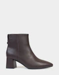 Aerosoles Comfortable Women's Mid Block Heel Bootie In Brown Faux Leather Style: Enoch