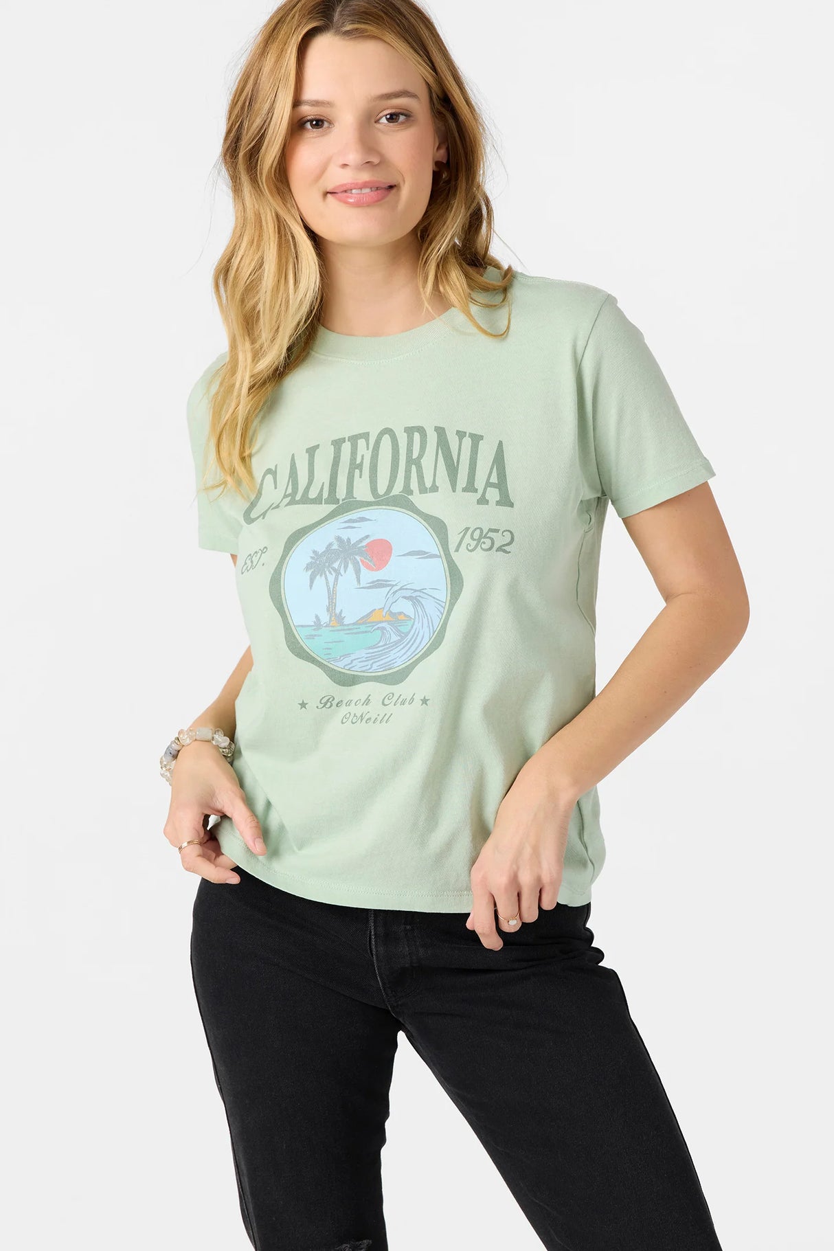 Oneill- Women's California Swell Tee- Seafoam