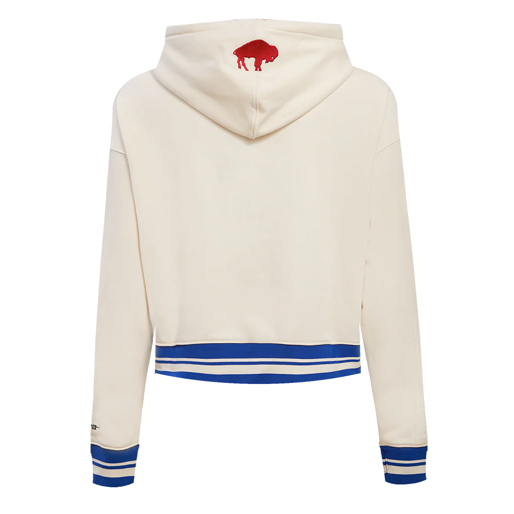 NFL BUFFALO BILLS RETRO CLASSIC WOMEN'S CROPPED PULLOVER HOODIE SIZE: S
