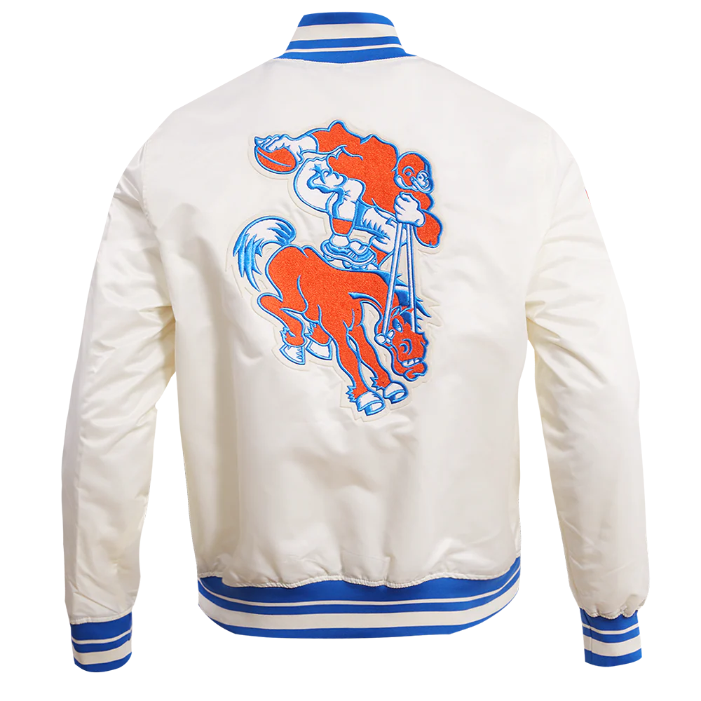 NFL DENVER BRONCOS RETRO CLASSIC MEN'S RIB SATIN JACKET LG
