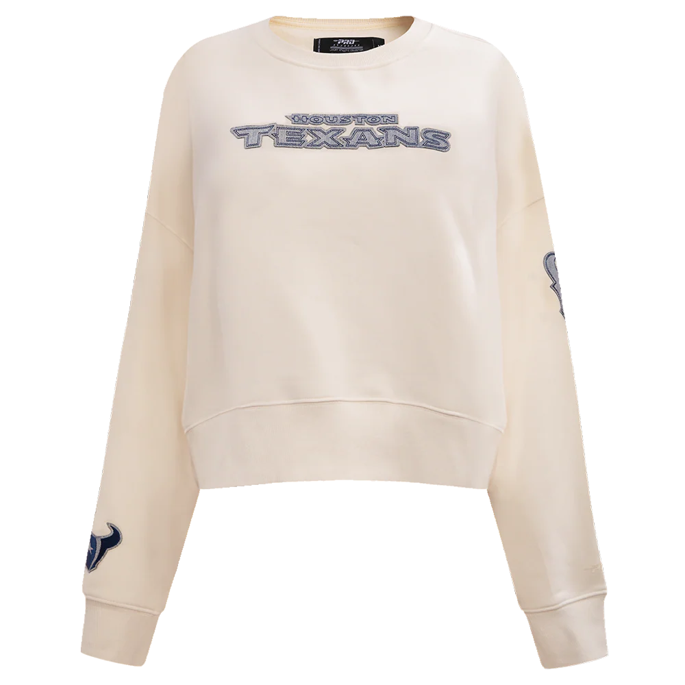 NFL HOUSTON TEXANS VARSITY BLUES WOMEN'S FLC CREWNECK Size M