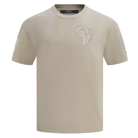 NFL Los Angeles Rams Neutral Men's Cotton Jersey Drop Shoulder Tee - Taupe - Size XL