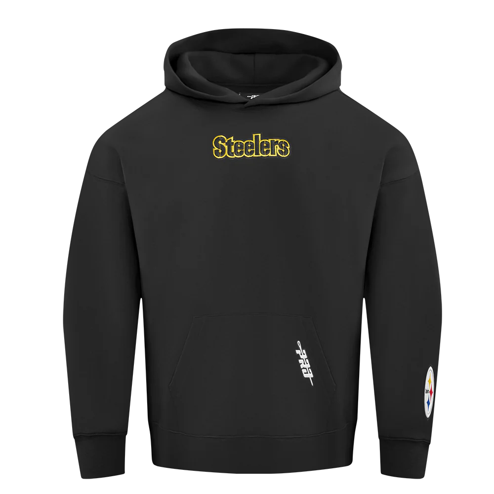 NFL PITTSBURGH STEELERS WINGSPAN MEN'S DROP SHOULDER PULLOVER HOODIE- SIZE: LG