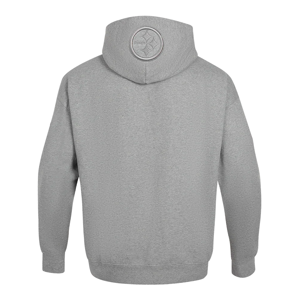 PRO STANDARD - 2XL MEN'S NFL PITTSBURGH STEELERS NEUTRAL DROP SHOULDER PULLOVER HOODIE - DARK HEATHER GREY