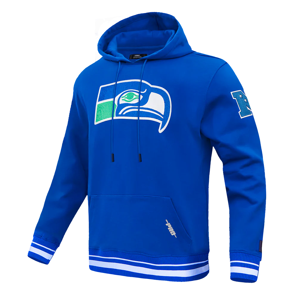 NFL SEATTLE SEAHAWKS RETRO CLASSIC MEN'S PULLOVER HOODIE- SIZE: LG