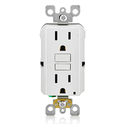 15 Amp, Self-Test, Non-Tamper-Resistant Slim GFCI Outlet with LED Indicator Light GFNT1-W - 10 Pack