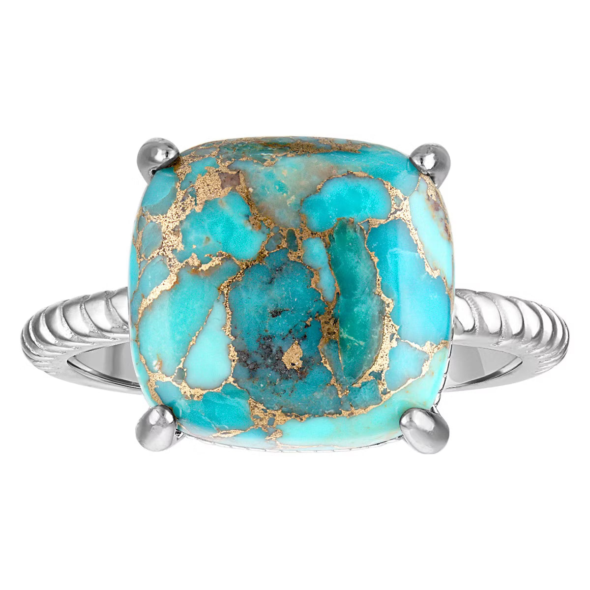 Designs By Gioelli Sterling Silver Blue Copper Turquoise Ring Size 6