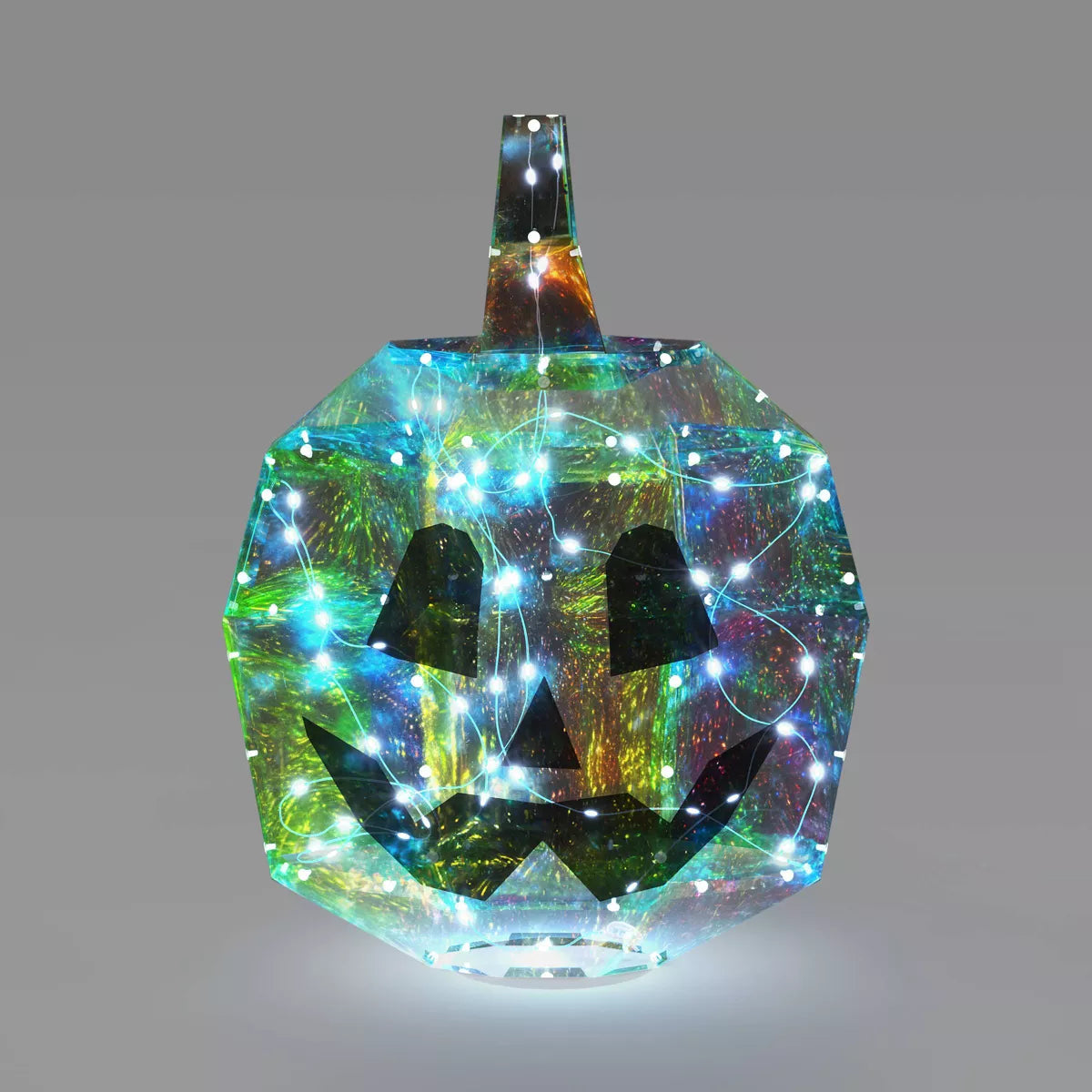 16" Narrow Iridescent Pumpkin 3D Novelty Modular Light Structure Cool White - Hyde and EEK! Boutique™