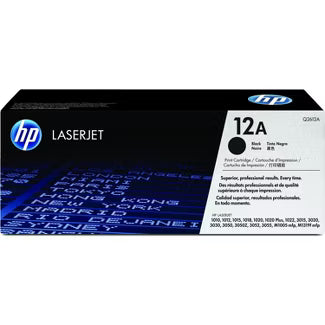 HP 12A Black Original LaserJet Toner Cartridge, Q2612A