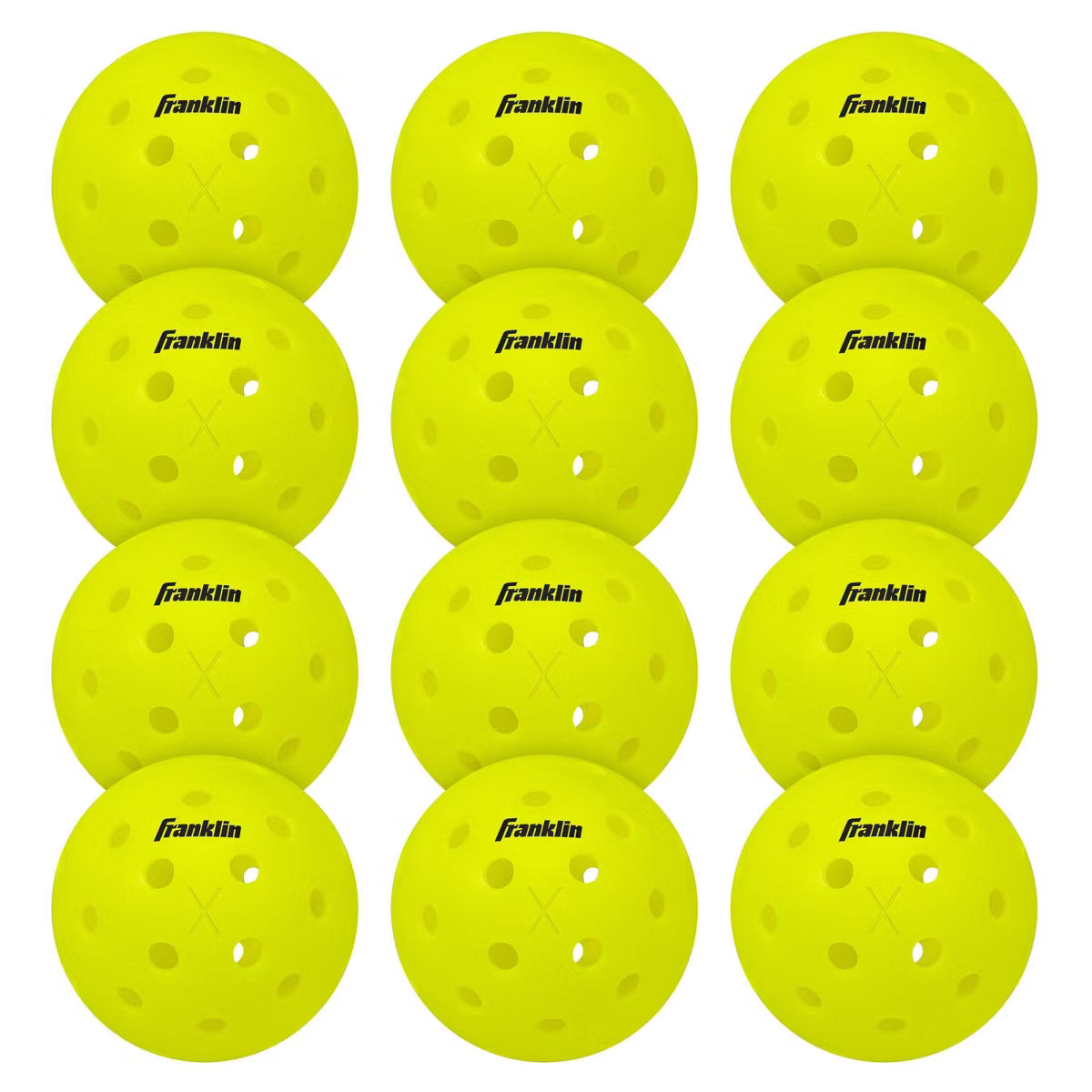Franklin Sports X-40 Performance Outdoor Pickleballs 12pk - Yellow