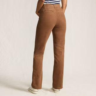 Lands' End Women's Corduroy High Rise Rail Straight Leg Pants - 10 - Maple Toffee