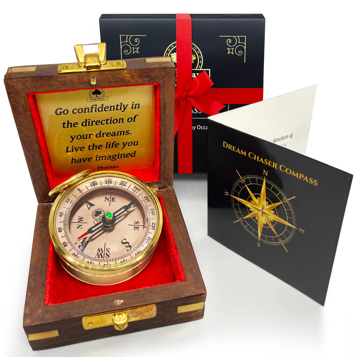 Dream Chaser Unique Compass in Wooden Box