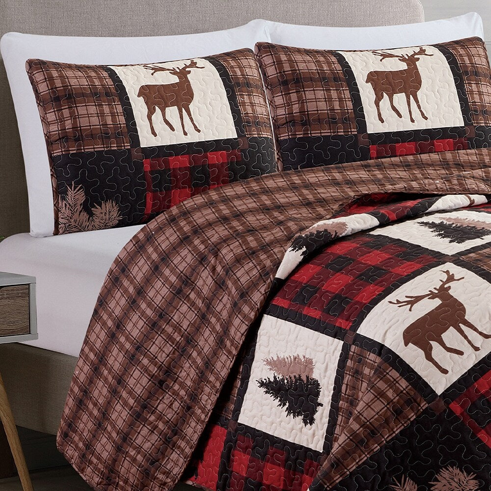 Great Bay Home 3-pc. Reversible Lodge Printed Quilt Set w/ Shams (Full/Queen)